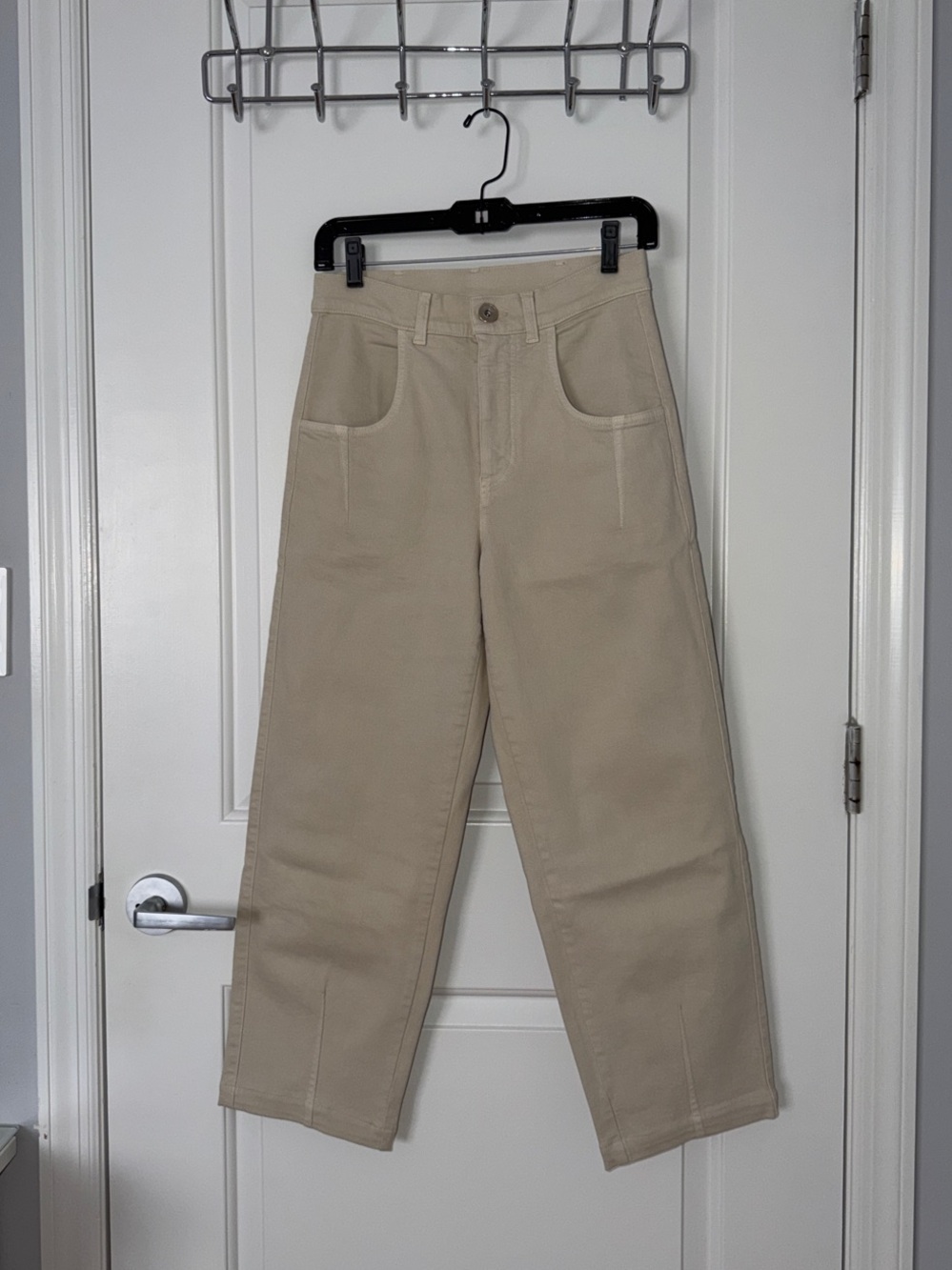 Eleventy Women’s Cream Denim Trousers With Pleats